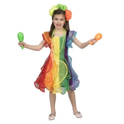 Regnbue farvet Kjole til brn