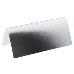 Bordkort Ensfarvet metallic Slv