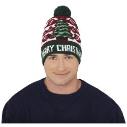 Strikket tophue - Christmas tree