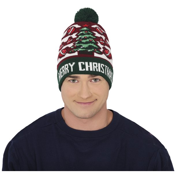 Strikket tophue - Christmas tree