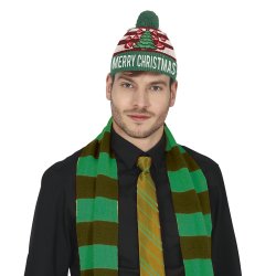 Strikket tophue - Christmas tree