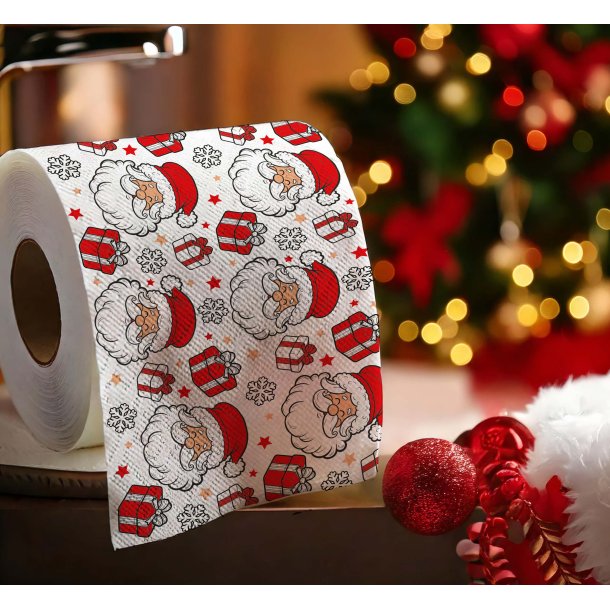 Toalettpappersrulle med julmotiv - Tomten