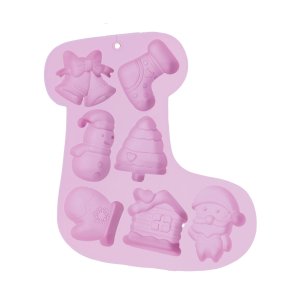 kakform som julstrumpa i silikon fr 7 kakor