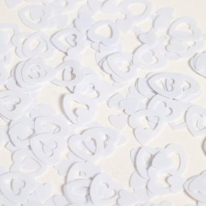 Hjerte konfetti i hvid