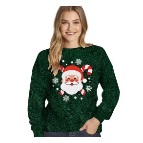 Jultr�ja glittergr�n - Jultomten