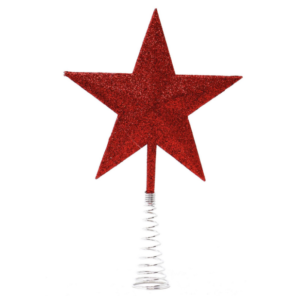 Julgransstjrna - glitterrd