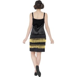 Charleston Flapper kjole Sort-Guld