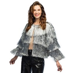 Silverglittrande Festival Flare-jacka