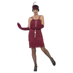 Charleston Flapper klnning i vinrd