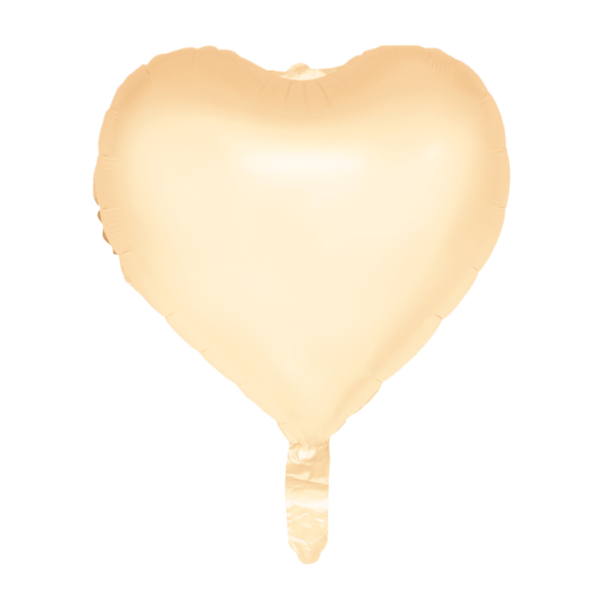 Hjerte folieballon pastel Gul