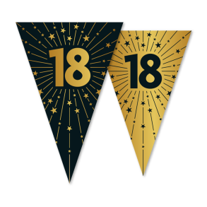 Flaggbanderoll 18 �r svart/guld