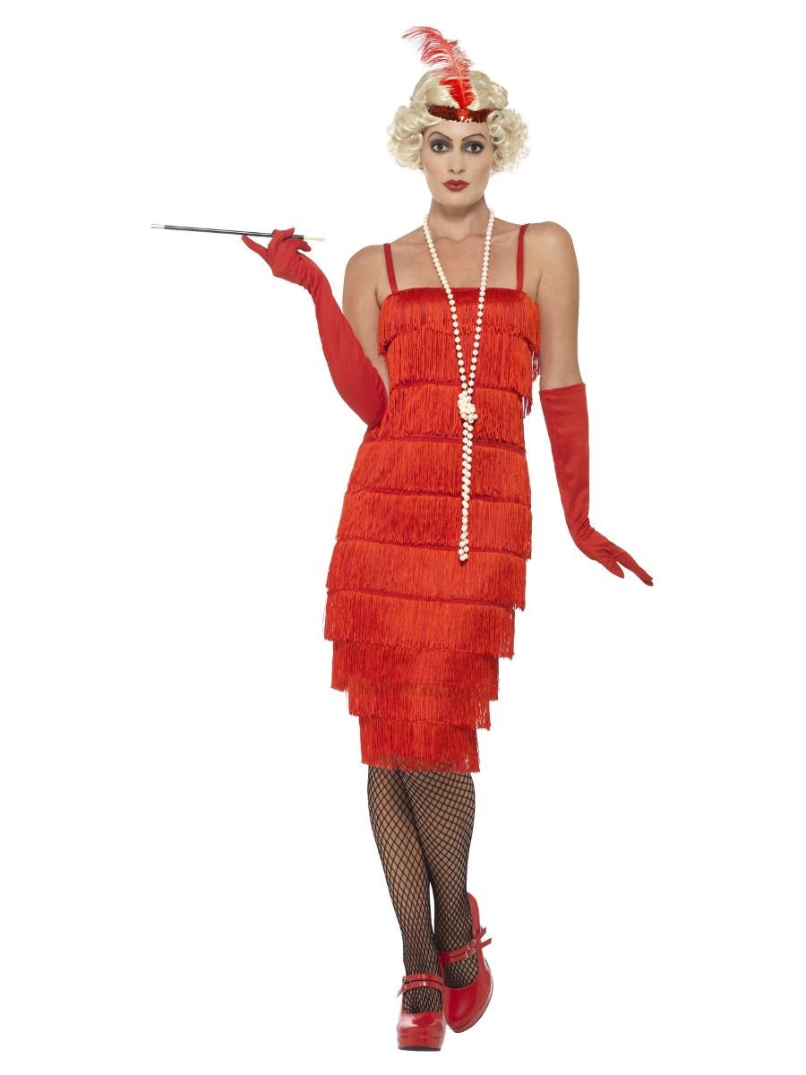 milits De er Kridt Charleston flapperkjole i rød | køb rød flapper Gatsby kjole