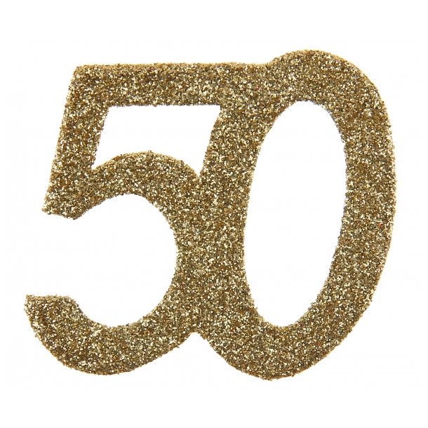 Tal konfetti stor 50 guld