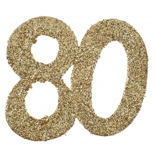 Tal konfetti stor 80 Guld