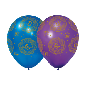 Eid Mubarak ballonger lila/bl� - 6 st
