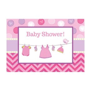 Babyshower invitationer lyserd