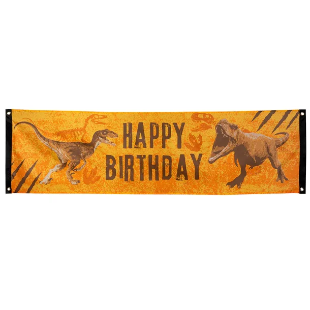 T-Rex HAPPY BIRTHDAY banner
