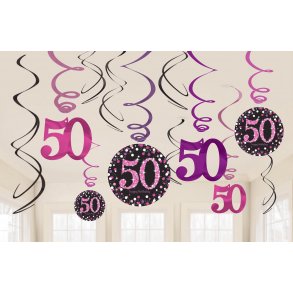 50 r Swirls  Sparkling pink