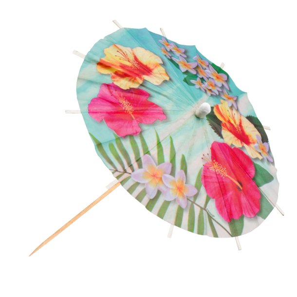 Drinks parasol med blomster XL