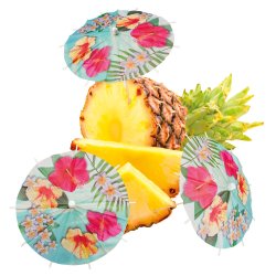 Drinks parasol med blomster XL