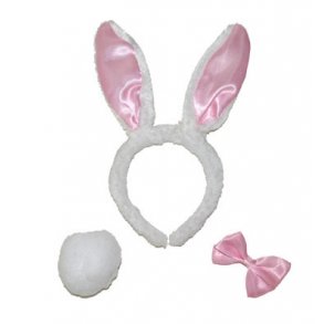 Kaninst, rer, hale og butterfly. hvid