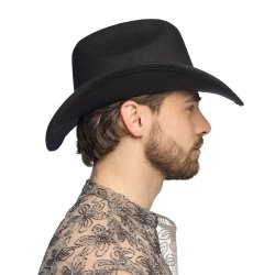 Cowboyhatt glittrande hj�rta - Svart