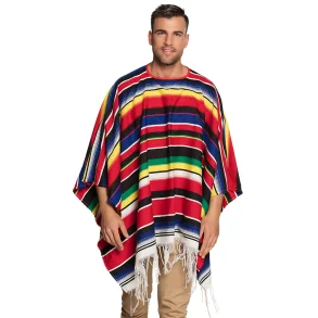 Mexicansk Poncho multifarvet