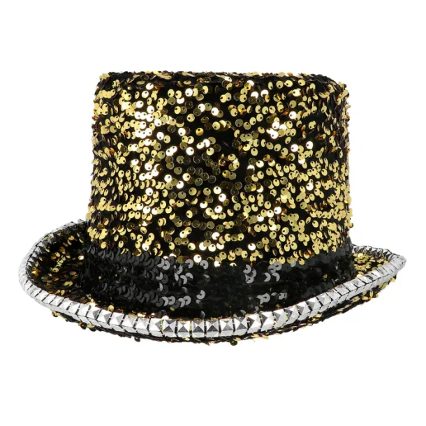 Tophat m. guldpalietter Lux