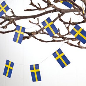 Flagranke, 2x2m. flag til juletret Sverige