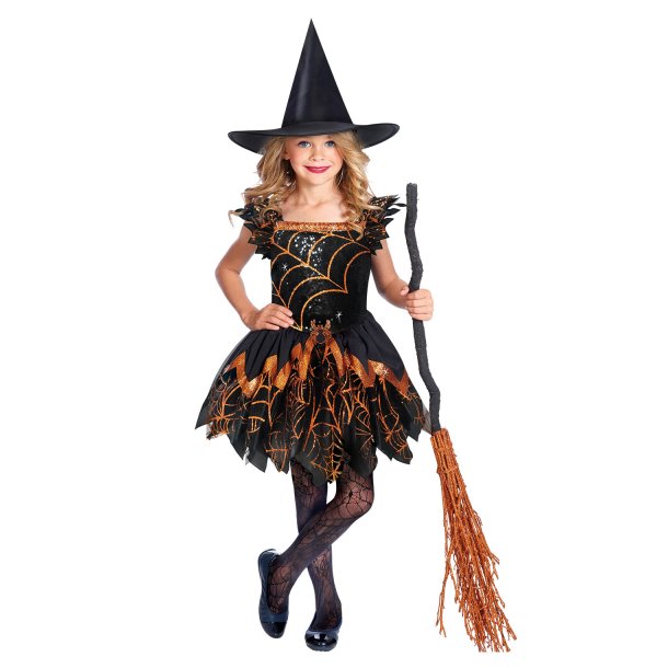 Hekse kostume Lux -Spooky orange print