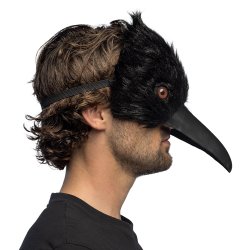 Kr�ka Svart plush halvmask 