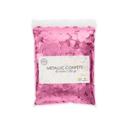 Konfetti rund metallic - lyserd