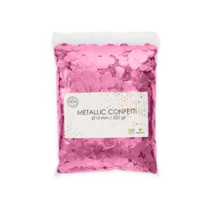 Konfetti rund metallic - lyserd