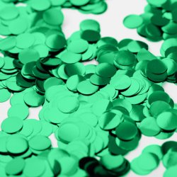 Konfetti rund metallic - grn