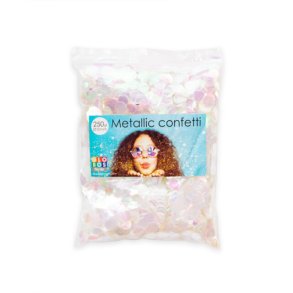 Konfetti rund metallic - iriserende 