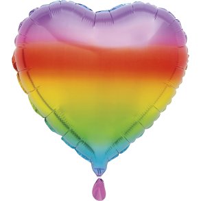 Hjerte folie ballon Rainbow