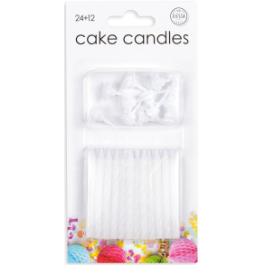 T�rtljus med h�llare i vitt