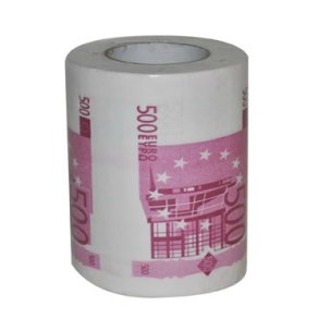 Toiletpapir med Euro-print