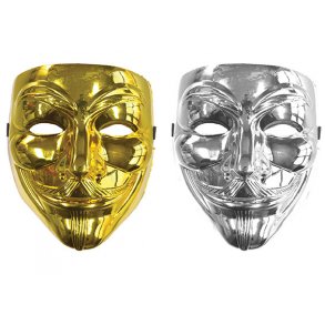Vendetta Anonymous maske i Metallic 