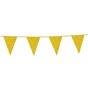 Flagbanner med Guld glitterflag 6m