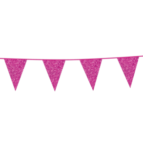 Flagbanner med Pink glitterflag 6m