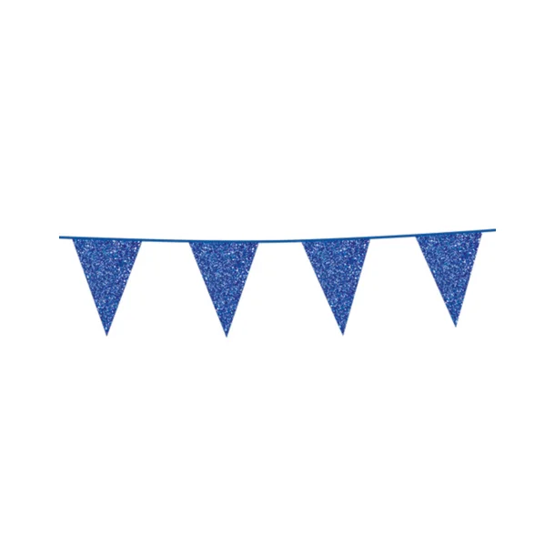 Flaggbanner med bl glitterflagga 6m