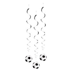 Fodbold dekorationsspiraler � 3 stk.
