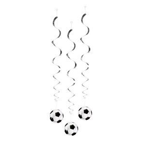 Fodbold dekorationsspiraler � 3 stk.