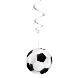 Fodbold dekorationsspiraler � 3 stk.
