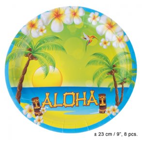 Hawaii Aloha BL Tallerken 8 stk