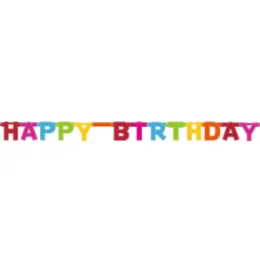 Happy Birthday banner i multifarvet