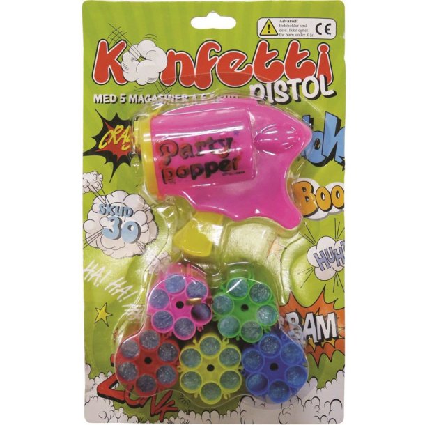 Konfettipistol inkl. 5 patroner