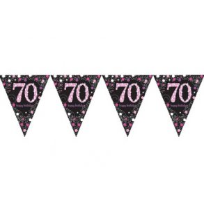 70 r Flagbanner - Sparkling pink