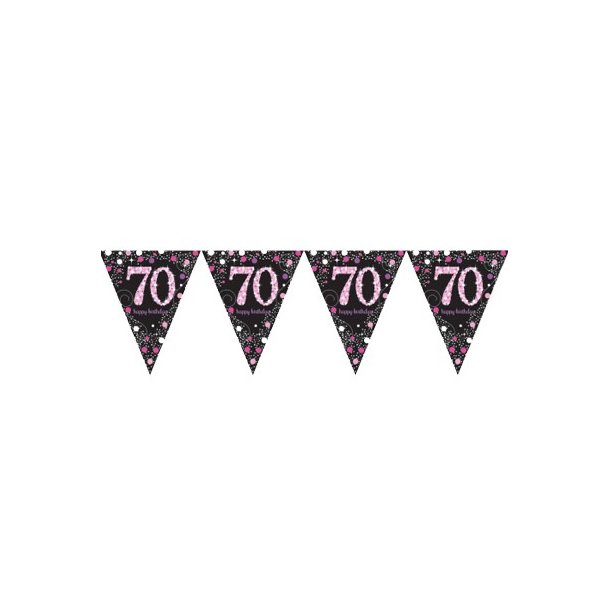 70 r Flagggirlang - Sparkling pink